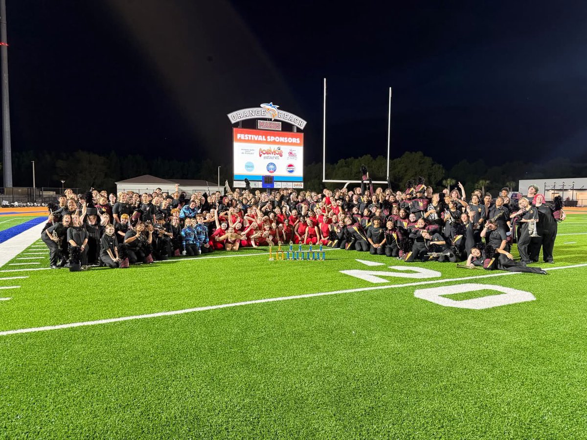 OParker2029's tweet photo. Saturday started early with a harder trail race, that ended on a field with hardware and All Superior ratings. 

Congratulations to the Robertsdale High School Golden Bear Band on earning ALL SUPERIOR RATINGS at the Orange Beach Sounds of the Island Marching Festival! https://t.co/9MfWM6TuXM