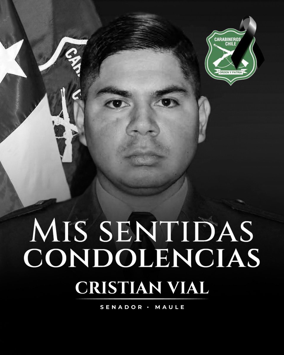 CristianVialM's tweet photo. NO PODEMOS NORMALIZAR LA VIOLENCIA

Mis más sentidas condolencias a la familia, compañeros de servicio y seres queridos del cabo segundo Cristopher Aguilera Fernández, asesinado mientras cumplía con su deber en Lo Espejo.

Hoy una familia llora a un ser querido que entregó su vida cumpliendo la misión de proteger a otros.

No podemos aceptar que quienes salen a servir y proteger sean asesinados por la delincuencia. Frente a la violencia, se necesita firmeza, justicia y un Estado de derecho que proteja a quienes nos protegen.

A su familia y compañeros, todo mi respeto y solidaridad en este momento de profundo dolor.

Cristófer entregó su vida por otros. Chile debe honrar su sacrificio y no olvidarlo.

#CarabinerosDeChile #Seguridad #Justicia #EstadoDeDerecho #NoMásViolencia