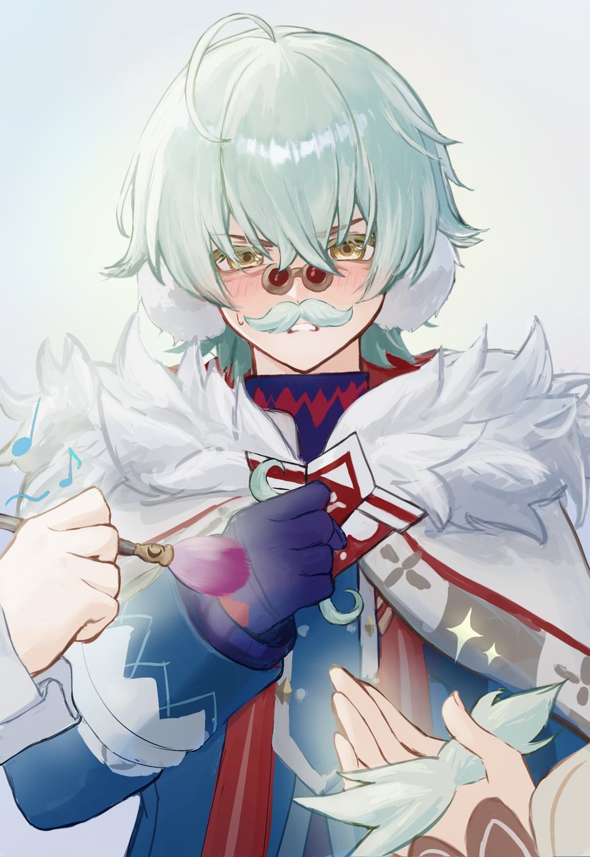 torasaba46's tweet photo. #アリョーシャ　
アリョーシャのひげで遊んでたらちょっと怒っちゃうの可愛かったなあという絵　めがねひげなしも可愛い https://t.co/C5GBQRdCse