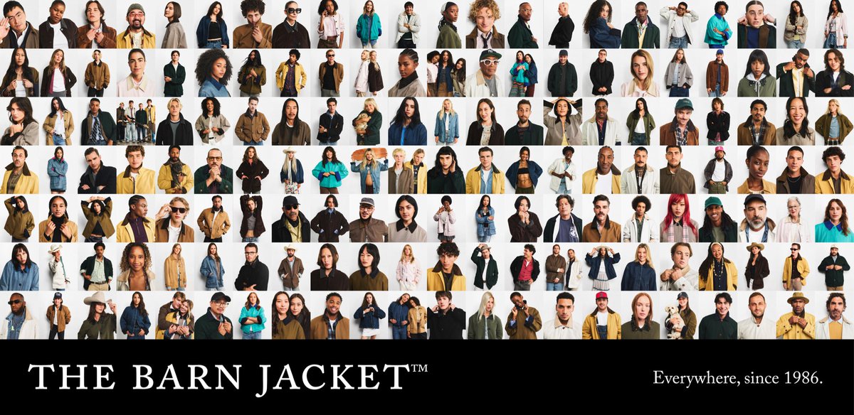 AtsukoTanabe's tweet photo. ひとつの「Barn Jacket」を160人がそれぞれのスタイルで着こなす40周年キャンペーン。J.Crewがこれを「個人のスタイルへのラブレター💌」と表現しているのが、とびきりおしゃれで驚きました。

アメリカの主要5都市で、著名人やアスリート、アーティストから、街で見つけた人まで、年齢もスタイルも住む場所も違う160人を撮影し、そのポートレートがひとつのジャケットでつながっているというのが素敵😌

特設サイトを見に行ったら、さらに魅了されてしまいました！

160人それぞれが自分の街やスタイルについて語っていて、その人が着ているジャケットもそのまま購入できるようになっています。

私の大好きなニューヨークやロサンゼルスの人たちの写真や言葉を眺めているうちに、Barn Jacketが単なる一枚のジャケットではなく、人や街、その土地のカルチャーと一緒に物語を重ねてきたように思えてきました。

40年続く商品の歴史を語るのに、昔のアーカイブだけを見せるのではなく、「今、このジャケットを着ている160人」を、それぞれの街とリアルな言葉を通して見せる。

見終わる頃には、すっかりBarn Jacketが欲しくなっていました。こういうブランドストーリーの見せ方、いいなぁ✨
