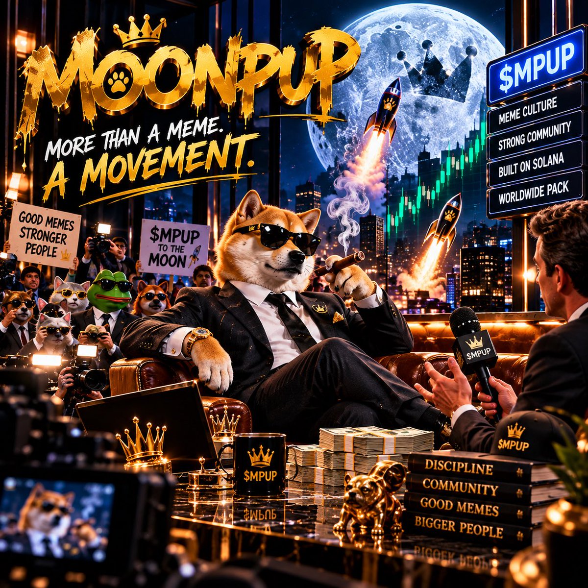 vibespr00's tweet photo. THE OTHER MEMECOINS ARE ASKING FOR ATTENTION. 😂

$MPUP: “Relax. The interview is already mine.” 🐶🎤

No paid hype.
No fake volume.
Just memes, chaos &amp; community.

The pack has entered the room. 🐶🌕

$MPUP #Solana #Memecoin https://t.co/J95FFX7k0p