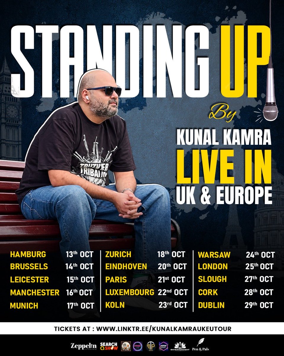 kunalkamra88's tweet photo. Spread the word ♥️♥️♥️

London second show added - 
Munich | Zurich | Brussels | Paris | Manchester - Few Tickets left. 
https://t.co/RLMUapotnb https://t.co/iYf42gZQif