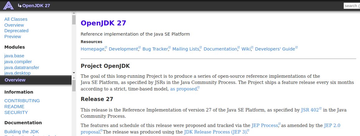 apidia_net's tweet photo. Java 27 API documentation is now available!
As usual, we present it in classical style with frame-like navigation.
Another advantage: On APIdia you can also browse internals if you need to.
Link in the comments.
#java #javadoc #java27 #openjdk #jvm #APIdia https://t.co/ZzxrE9yDSx