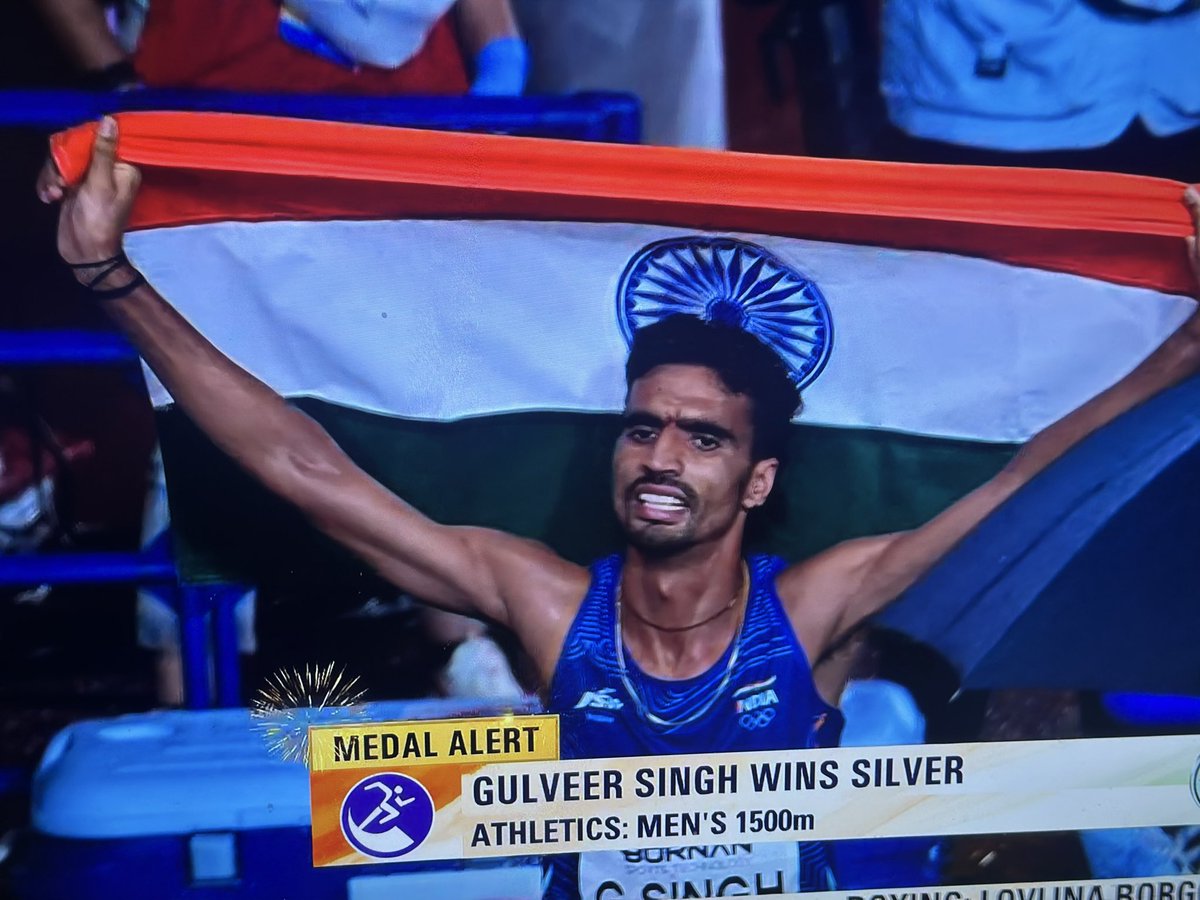 shivasportsind's tweet photo. #Athletics            

#Asiangames #1500Mmen

#Gulveer won #Silver  &amp; medal number 41 for #teamindia #india 

@VishankRazdan @monster_zero123 @Anmolkakkar27 @TheKhelIndia @kaypeem @Flydon8 @Navinsports  @anushiyaxx @the_anandgoyal https://t.co/x5AGyP2dZp