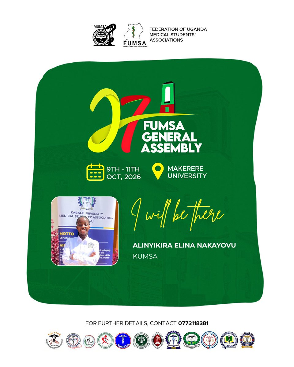 Makerere_Medics's tweet photo. Arms crossed, mind made up. 27th FUMSA General Assembly it is!

Alinyikira Elina Nakayovu will be there 
Will you?🤗
#FUMSAGeneralAssembly https://t.co/4cX50Xf2rK