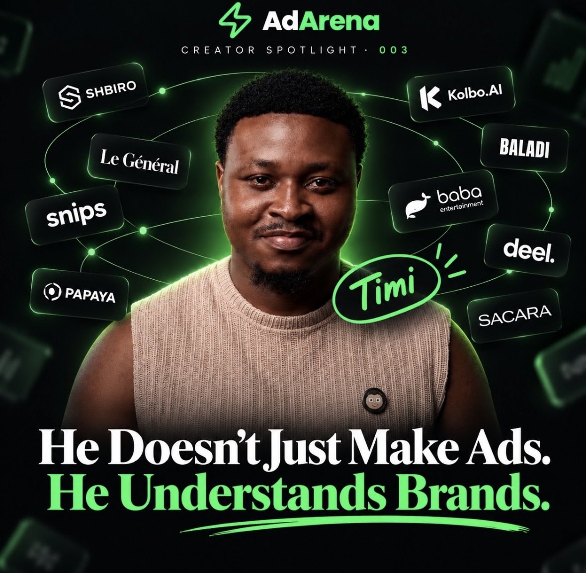 MernaOroArena's tweet photo. Before AI, @timikareem was running Meta ads.
That’s probably why he doesn’t just make great-looking ads. He understands brands, customers, and performance.

Creator Spotlight #003 is live:
He Doesn’t Just Make Ads. He Understands Brands.

Read the full story 👇 https://t.co/VagtLILwxF
