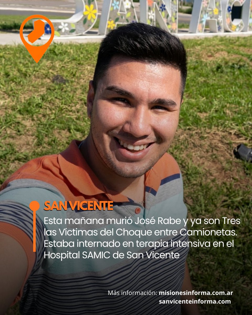 MnesInfo's tweet photo. Murió José Rabe y ya son Tres las Víctimas del Choque entre Camionetas en San Vicente
https://t.co/OS2ro3trpF https://t.co/dAjwTNKMmB