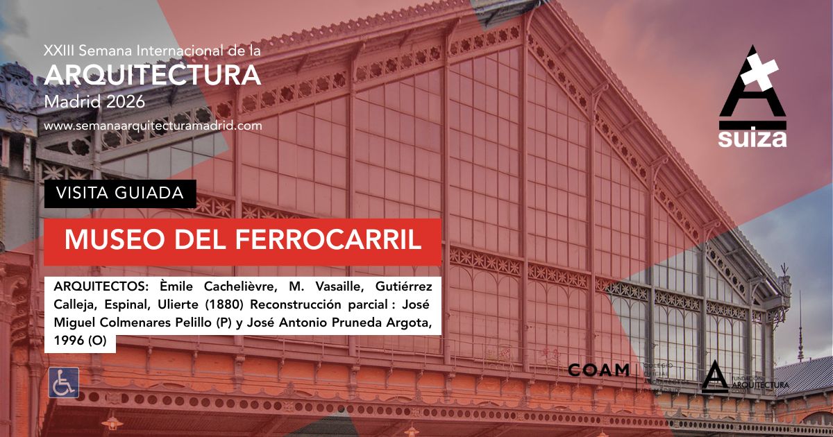 M_Ferrocarril's tweet photo. XXIII Semana Internacional de la Arquitectura 2026

¡Visitas guiadas gratuitas!

🗓️ 7 y 9 de octubre

📌 Organiza: @COAMadrid @FUNDACOAM 

+INFO👉https://t.co/bDJeos4DWz https://t.co/nFUlHUcFsf