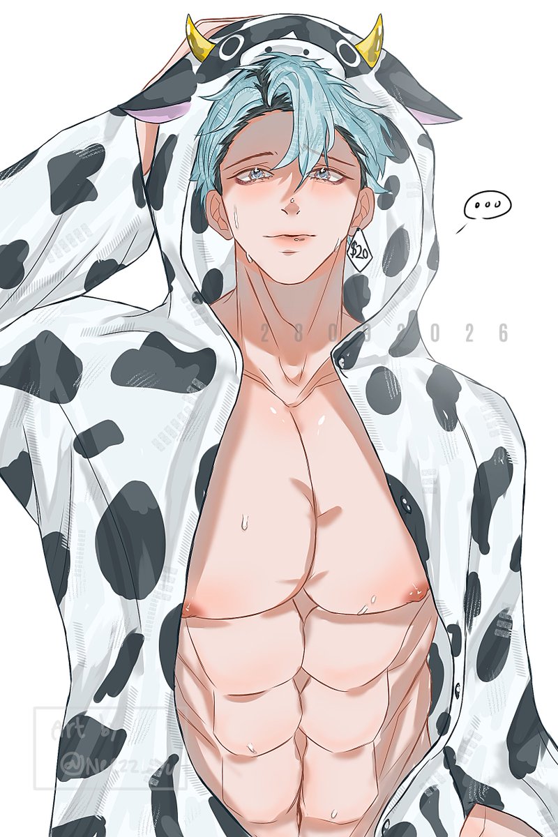 Neezz_yu's tweet photo. Nakul pake onesie sapi 🔍🐄

#NakuLukis https://t.co/GgJjP2rQXc