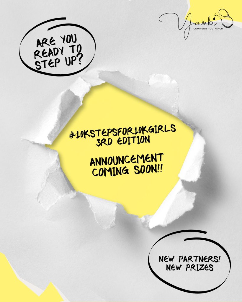 YambiCommunity's tweet photo. Our Step Up Challenge is coming back bigger and better! 🥳 Stay tuned for update! #10KStepsFor10KGirls https://t.co/hc11yKXzGr