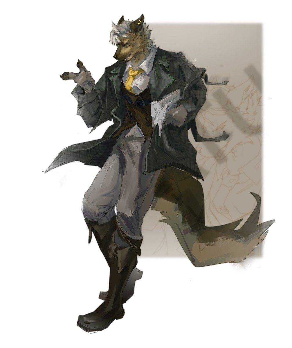 Furry_ATou's tweet photo. 將頭髮梳成大人模樣
穿上一身帥氣西裝
🎨：Murek https://t.co/r4z6G81YxF