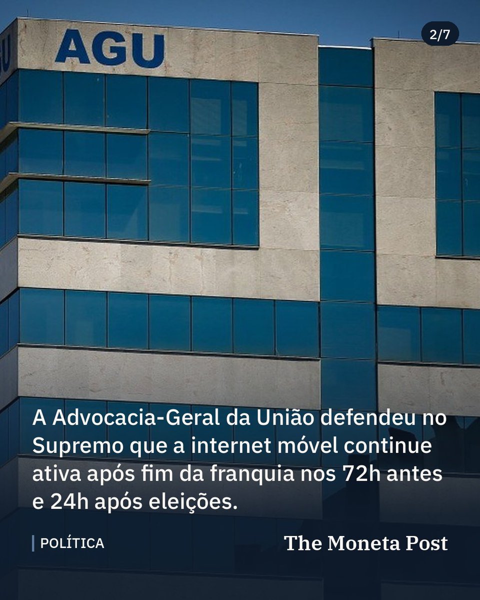 MonetaPostbr's tweet photo. AGU apoia internet móvel sem franquia no período eleitoral

Pedido no Supremo opõe argumento de acesso à informação e alerta da Anatel sobre risco de congestionamento nas redes.

#noticias #agora #stf https://t.co/VfvrQpAgkC