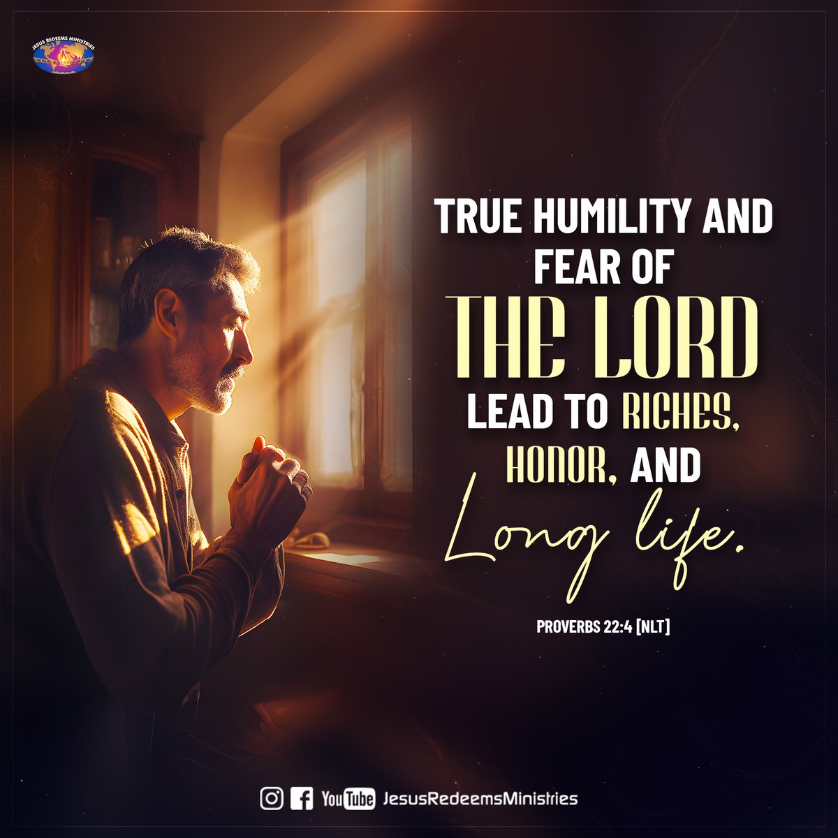 JesusRedeems_'s tweet photo. True humility and fear of the LORD lead to riches, honor, and long life. [NLT] Proverbs 22:4
.
.
.
#promiseword #promiseverse #dailybibleverse #dailypost #dailydevotional #dailyverse #bibleverses #bible #bibleverseoftheday #bibleversedaily https://t.co/H5AuSVsfEf