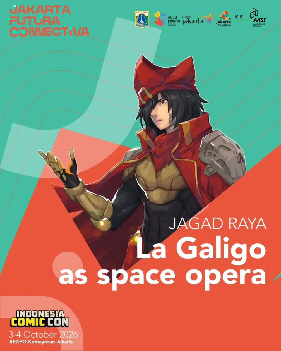 ceritajagadraya's tweet photo. Jagad Raya for Jakarta Futura Connectiva, Indonesia Comic Con 2026!
3-4 Oct 2026 https://t.co/xTNUJKru9r