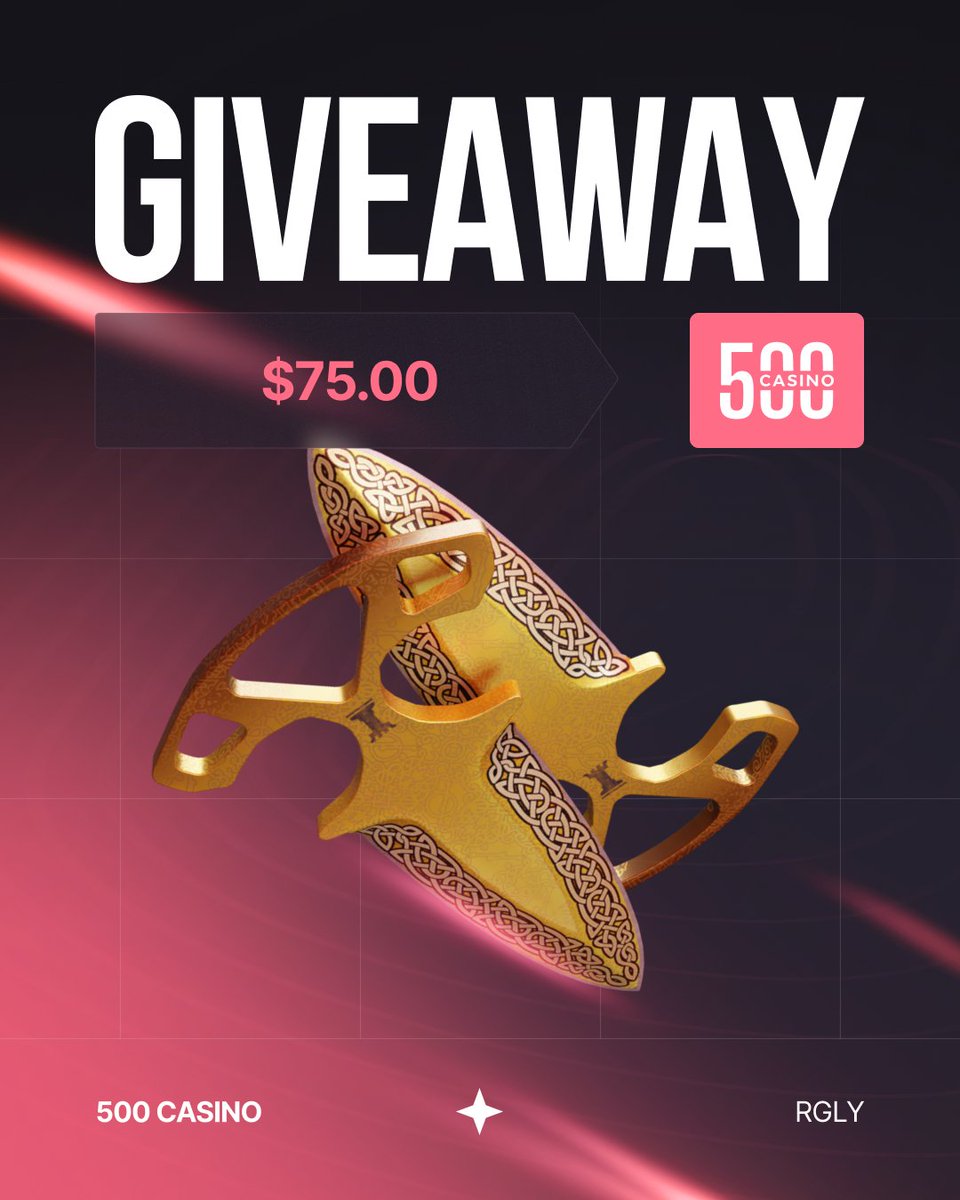 rgLyCS's tweet photo. 🎁$75 GIVEAWAY❤️

To enter:
✅Retweet &amp; Like,
✅Follow: @CSGO500, @500Casino,
✅Tag a friend.

🍀Good Luck!
⏰Ends in 7 days!

#CS2 #CS2Giveaway https://t.co/Gkt7Rizcg9
