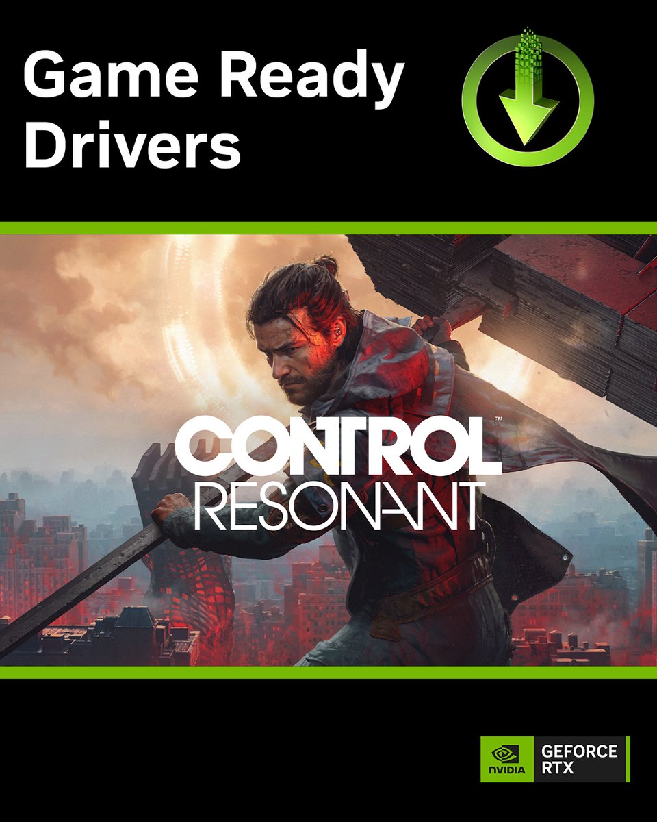 NVIDIAGeForceDE's tweet photo. Mach dich bereit für CONTROL Resonant – mit unserem neuesten GeForce Game Ready-Treiber.

Mehr erfahren → https://t.co/7XlgTlBeBT https://t.co/7GXlonzhco