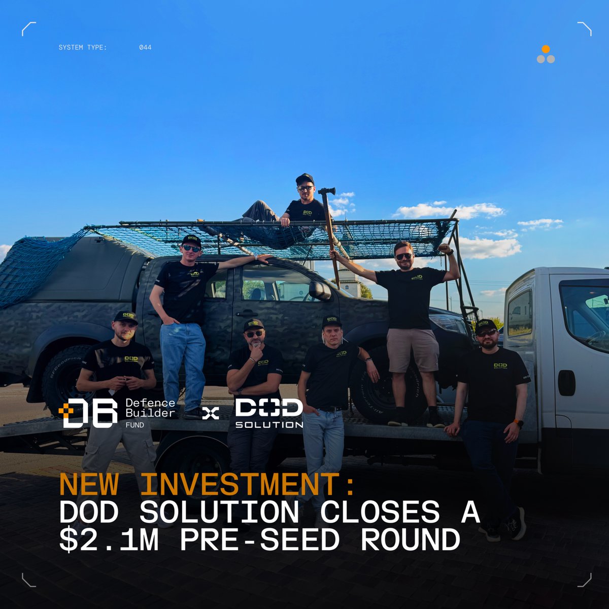 defencebuilder's tweet photo. Defence Builder Fund I has invested in DOD Solution, an Estonian-Ukrainian company building onboard AI for unmanned platforms. The company closed a $2.1M pre-seed round with investors from Ukraine, Europe, the US and Canada. Draganfly joined as a strategic investor.

The round also included Angel One Fund, Better Angle, Network VC, Newfund, UAID Fund, WildField Ventures and 4C-Next Holding AG, as well as angel investors.
