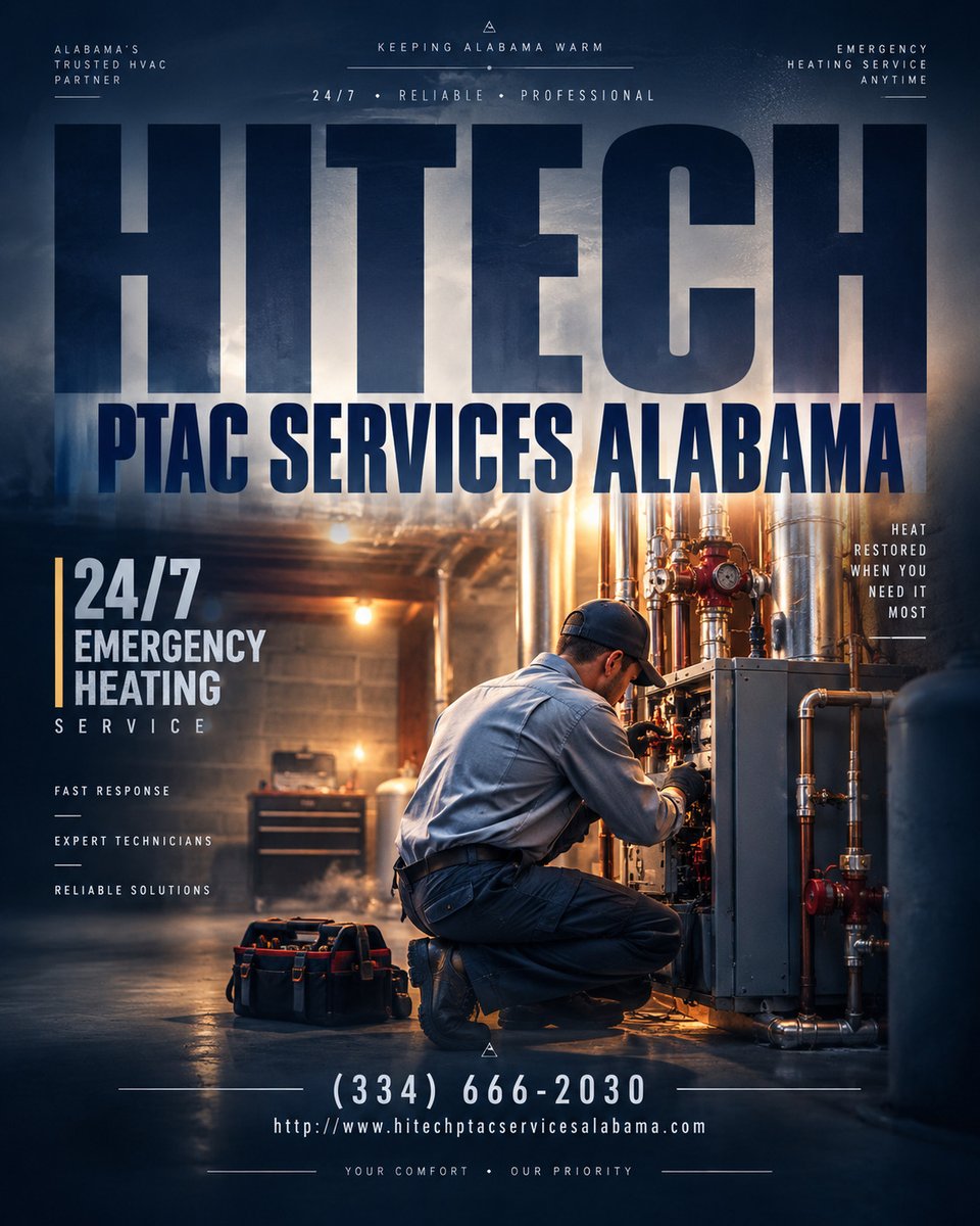 alabamahitech's tweet photo. 🚨🔥 HEATING EMERGENCY IN ALABAMA? CALL HITECH! 🔥🚨

When your heating system needs urgent attention, HITECH PTAC Services Alabama is ready to help with 24/7 emergency heating services.

📞 (334) 666-2030
🌐 https://t.co/X7I6DsobCC
#HITECHPTACServices #EmergencyHeating https://t.co/QDWBLvKyxr