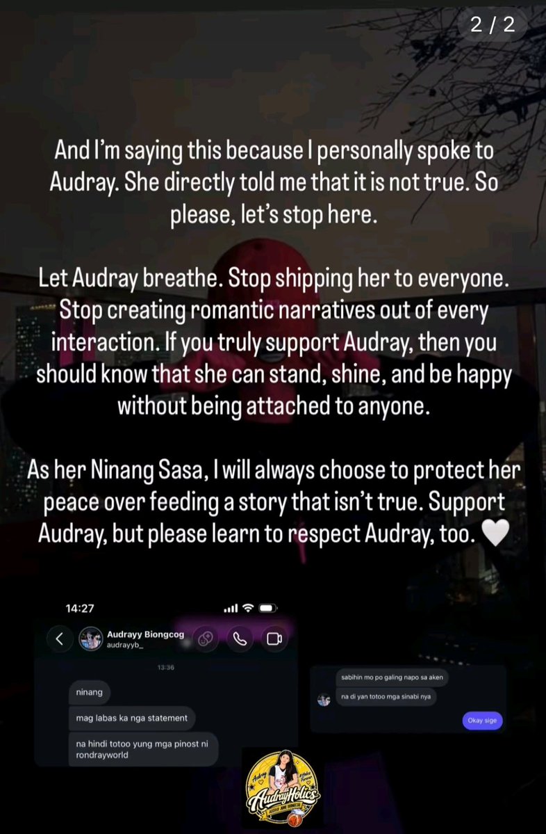 zqxpfl's tweet photo. Official statement from Audrayholics &amp; Miss Sasa, head admin of Audrayholics. Always verify information before believing or sharing, and remember to spread the truth and the truth only. 💛

Link to the original post below. https://t.co/shB0W2qDIY