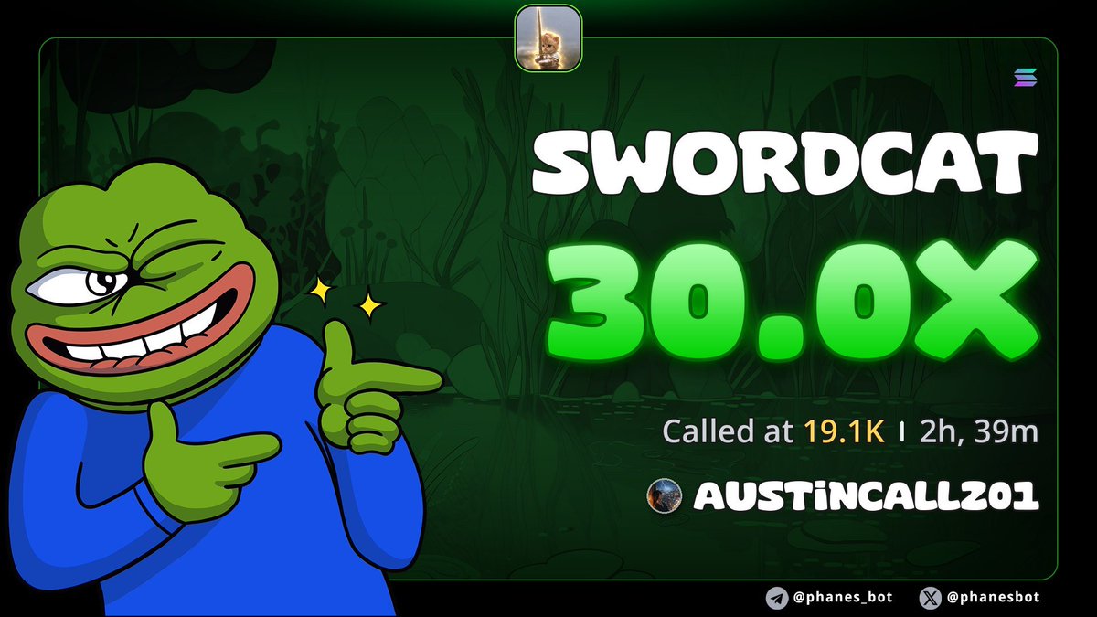 Austincallz03's tweet photo. 30x call on $swordcat
Don't miss out dm for a massive profit https://t.co/86OAwes6Rn

5tCju6YNxHq5zrA6tGndr6F7TK42mpUFmeE31cSFpump https://t.co/02OckpqFmD