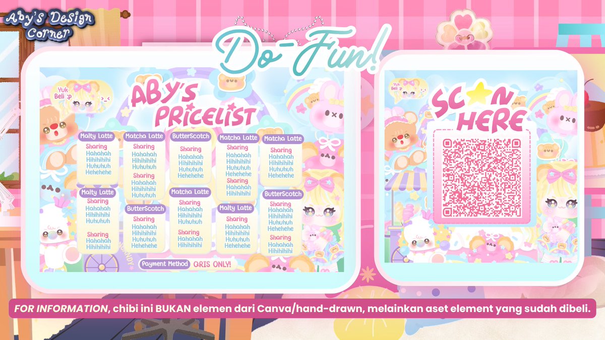 LEATRlCE's tweet photo. 💬  ᨳ𐔌help repost? thank you! 𐦯ᜊ 

𓄲  𓏼  ⭐️ hi aku bawa 1C1P PRICELIST (45k) &amp; QR DECO (12k)= BUNDLE (55k) bisa langsung di take by dm dan sebutkan sajaa codenyaa yaa thaankyuuu ˚.💘 ᵎᵎ

#zonauang https://t.co/ZmIzR3uhRt