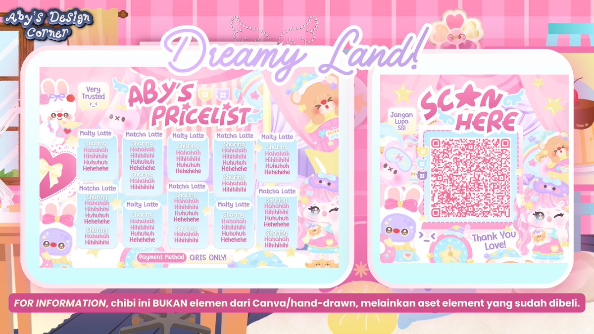 LEATRlCE's tweet photo. 💬  ᨳ𐔌help repost? thank you! 𐦯ᜊ 

𓄲  𓏼  ⭐️ hi aku bawa 1C1P PRICELIST (45k) &amp; QR DECO (12k)= BUNDLE (55k) bisa langsung di take by dm dan sebutkan sajaa codenyaa yaa thaankyuuu ˚.💘 ᵎᵎ

#zonauang https://t.co/ZmIzR3uhRt