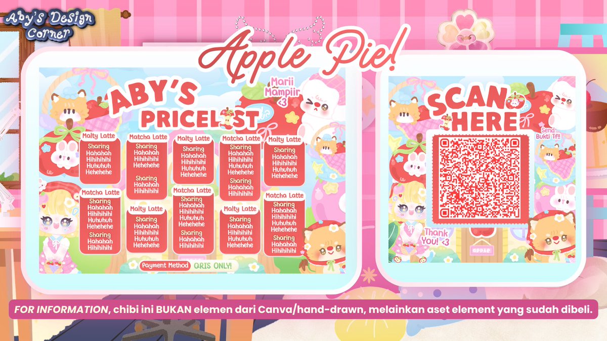 LEATRlCE's tweet photo. 💬  ᨳ𐔌help repost? thank you! 𐦯ᜊ 

𓄲  𓏼  ⭐️ hi aku bawa 1C1P PRICELIST (45k) &amp; QR DECO (12k)= BUNDLE (55k) bisa langsung di take by dm dan sebutkan sajaa codenyaa yaa thaankyuuu ˚.💘 ᵎᵎ

#zonauang https://t.co/ZmIzR3uhRt