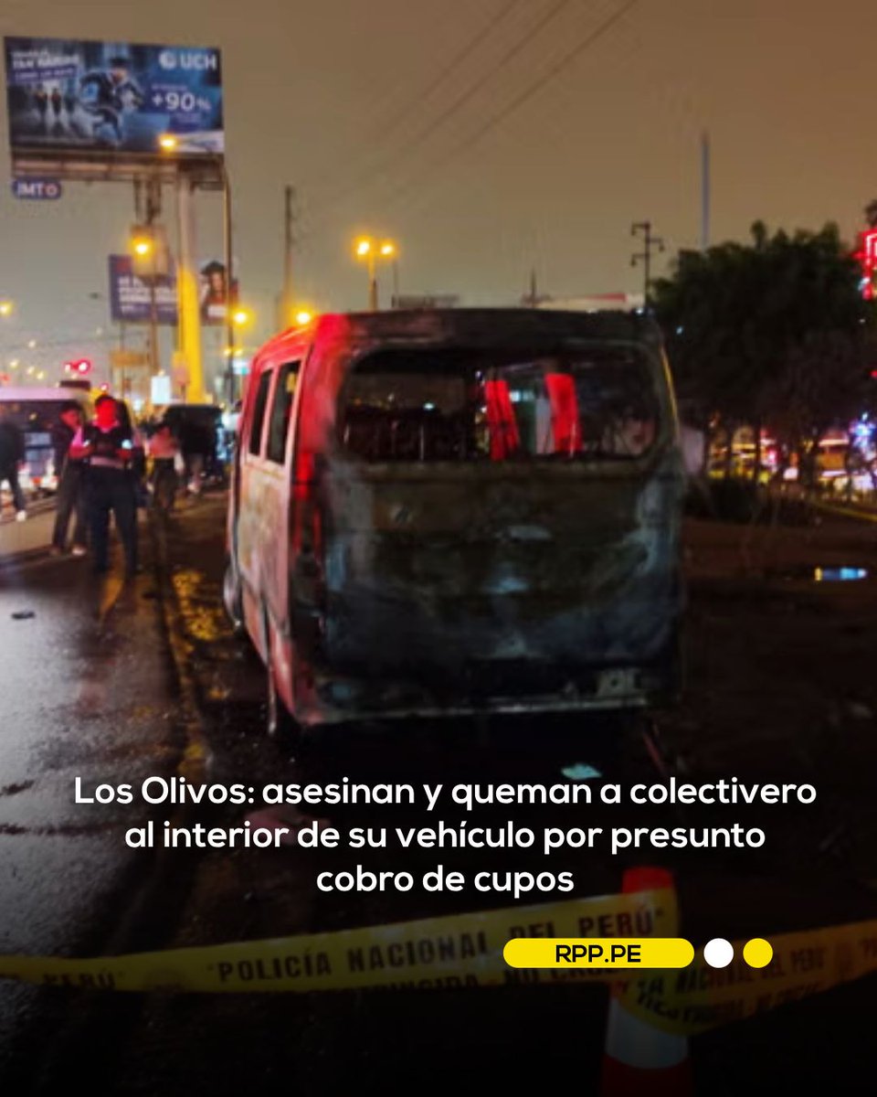 RPPNoticias's tweet photo. 🔴 Un colectivero fue asesinado y quemado dentro de su propia unidad de transporte en el paradero conocido como la Primera de Pro, en plena Panamericana Norte, en la vía con dirección al centro de Lima. De acuerdo con las declaraciones de sus compañeros de ruta, la víctima fue identificada como Pedro Vega, de nacionalidad venezolana.

Según el relato de un testigo, la víctima se encontraba durmiendo al interior de su vehículo cuando tres sujetos llegaron a bordo de una camioneta 4x4, rompieron las lunas con piedras, lo atacaron y luego incendiaron la unidad.

➡️ Más información aquí: https://t.co/NRx07pa1M5