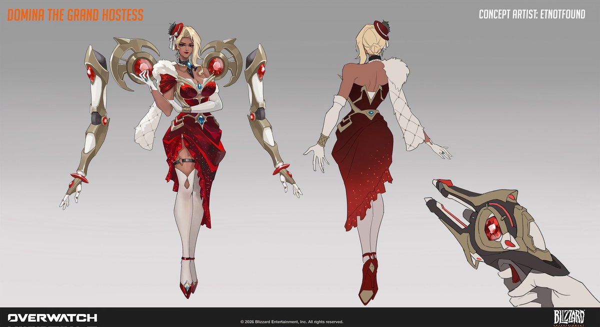 OverwatchNaeri's tweet photo. New #Overwatch Domina The Grand Hostess Skin Concept ideas 👠💖

🎨Artist: @_ETNotFound https://t.co/7EGiKkiYx6