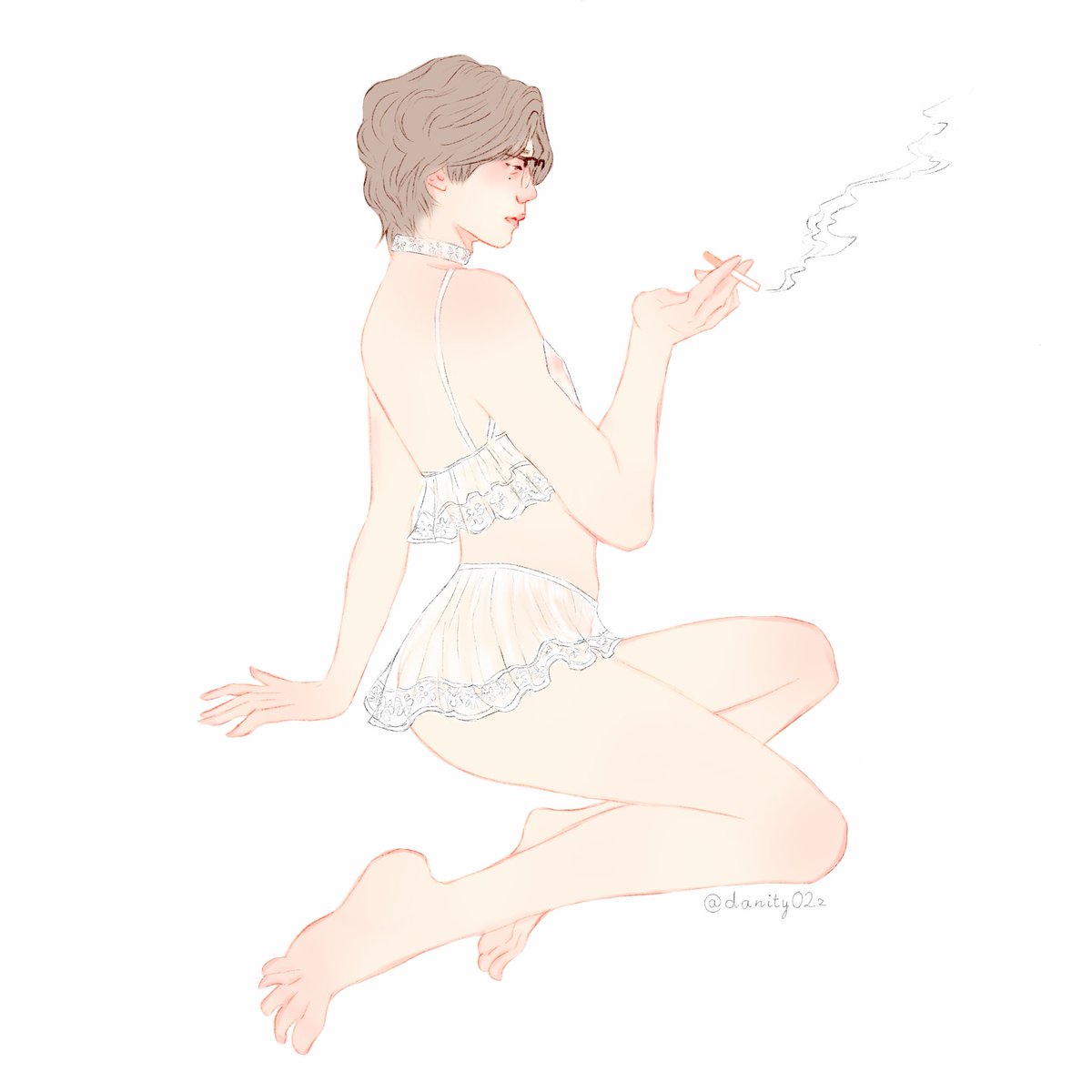 danity02z's tweet photo. drawing seongje in lingerie is my guilty pleasure😌 https://t.co/5BO0jxTr23