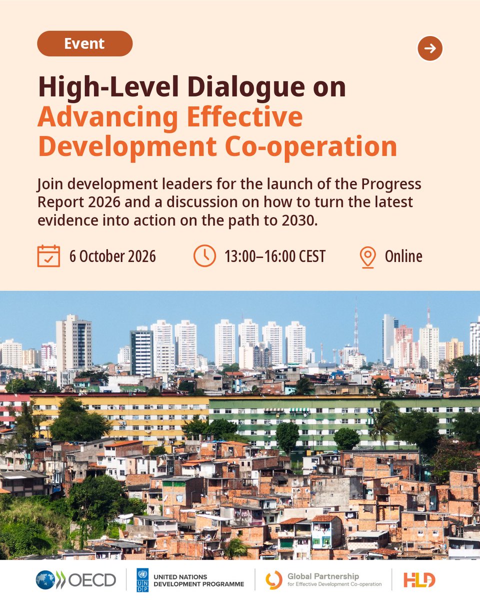 OECDdev's tweet photo. Join us online for the launch of the Making Development Co-operation More Effective: Progress Report 2026, bringing together development leaders from governments, development partners, civil society and the private sector.

🔗 Register: https://t.co/a0WKi48ebo https://t.co/r0ACq9CALG