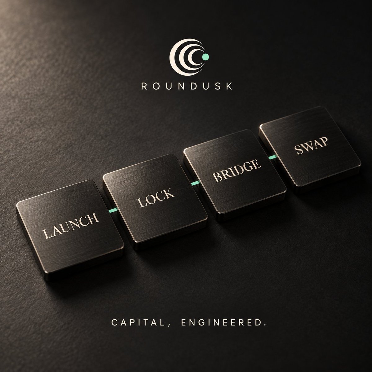 roundusk's tweet photo. A creator shouldn’t have to assemble a market across four different places

ROUNDUSK is being built around one flow: launch a token with its pair, set a lock under defined terms, bring in supported assets through Bridge, and trade through Swap. Each tool has a job. Together, they give the market a place to begin and a way to keep moving

ROUNDUSK Capital, engineered
