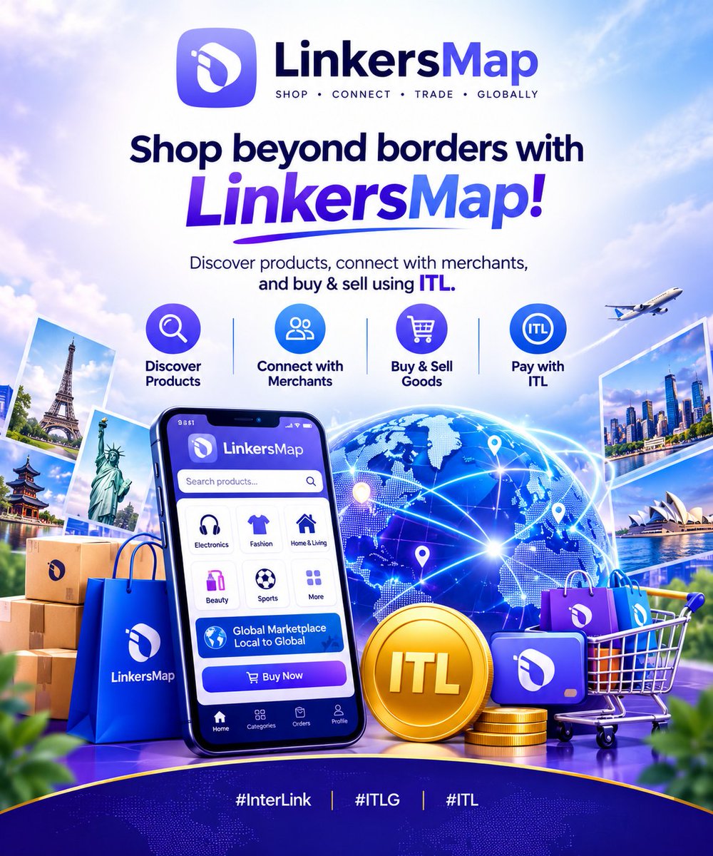 Redwan8033's tweet photo. 🌐 Shop beyond borders with LinkersMap!
Discover products, connect with merchants, and buy &amp; sell using ITL. 🚀🛍️

#InterLink #ITLG #ITL https://t.co/oqulqHIYP0