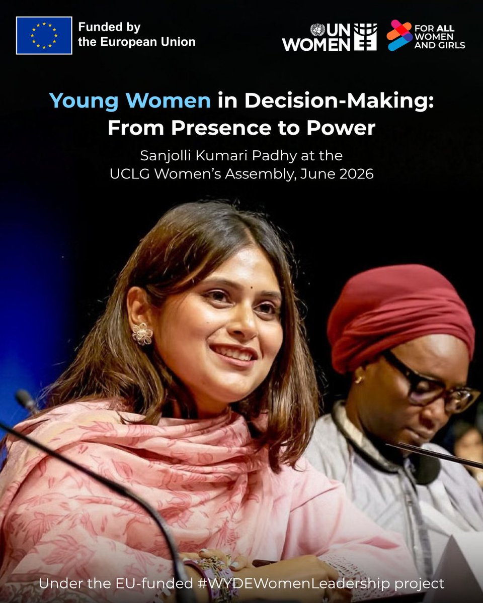 unwomenindia's tweet photo. At the first-ever Women’s Assembly at the UCLG World Congress in Tangier, Morocco, Indian human rights lawyer and youth advocate Sanjolli Kumari Padhy reflected on participation, opportunity, skills and intergenerational solidarity in advancing women’s leadership. https://t.co/IuwjbcHzvo
