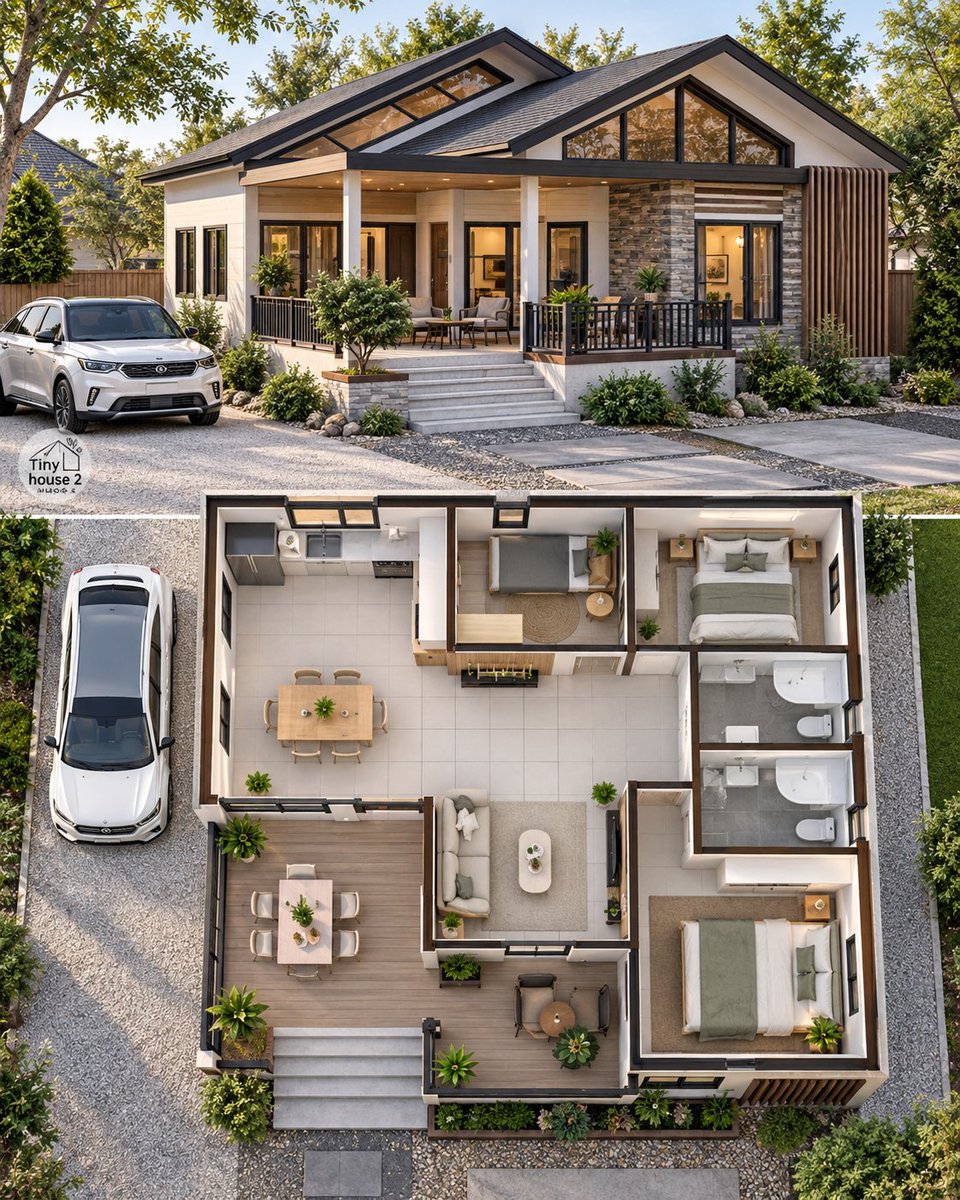 HomeMakeoverD's tweet photo. A smart home design #houseplan #homedesign #smallhome https://t.co/mFKYingZpv