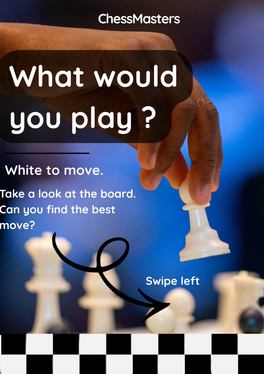ChessMastersHQ's tweet photo. What would you play?

You’ve got the position. You’ve got the move.

Now, can you figure out how to checkmate?

Take a moment to study the board, think through your options
Swipe to see the move. 

#ChessMasters #NigerianChess #ChessPuzzle https://t.co/3VFWbrejce