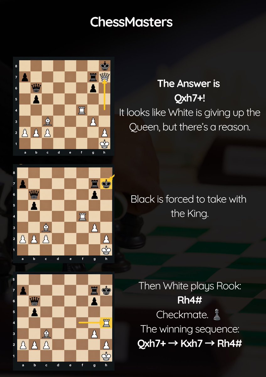 ChessMastersHQ's tweet photo. What would you play?

You’ve got the position. You’ve got the move.

Now, can you figure out how to checkmate?

Take a moment to study the board, think through your options
Swipe to see the move. 

#ChessMasters #NigerianChess #ChessPuzzle https://t.co/3VFWbrejce