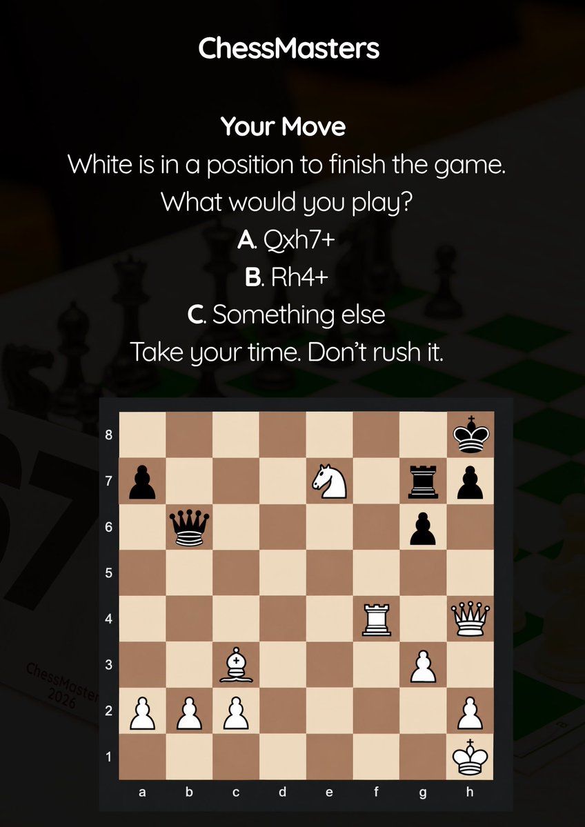 ChessMastersHQ's tweet photo. What would you play?

You’ve got the position. You’ve got the move.

Now, can you figure out how to checkmate?

Take a moment to study the board, think through your options
Swipe to see the move. 

#ChessMasters #NigerianChess #ChessPuzzle https://t.co/3VFWbrejce