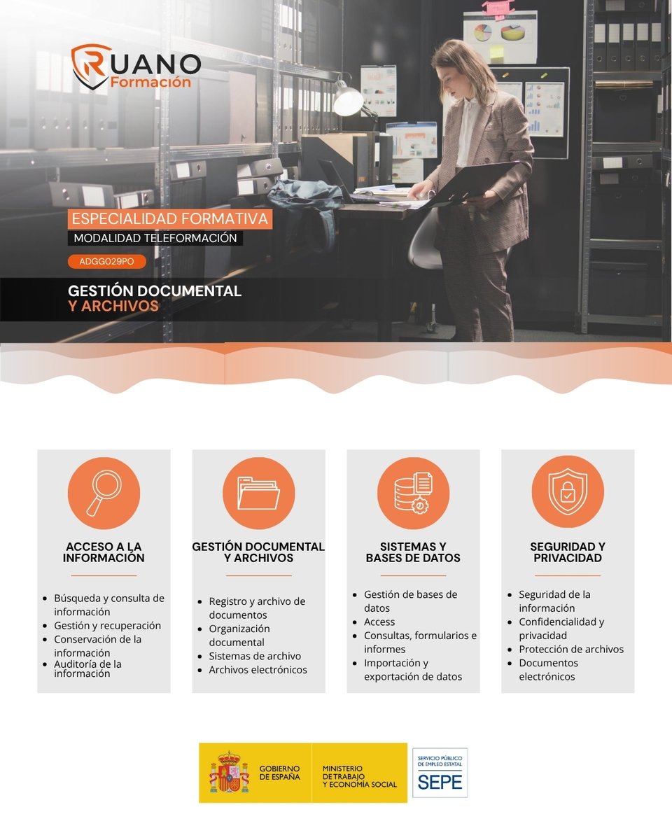 RuanoFormacion's tweet photo. ¿Qué aprenderás en ADGG029PO?

Gestión y organización de archivos, recuperación de información, documentos electrónicos, bases de datos, Access, consultas, formularios, informes y seguridad y privacidad.

#RuanoFormacion #ADGG029PO https://t.co/1bjI1TYpbQ
