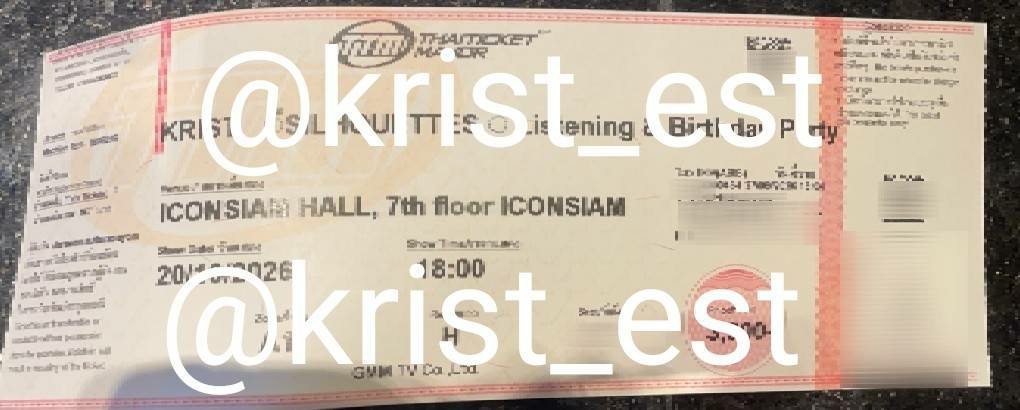 krist_est's tweet photo. 🎫 แจกบัตรคอนเสิร์ต 
(***เฉพาะที่นั่ง)
#KRIST1stAlbumBDparty

โซน A1 แถว H ที่นั่ง xx จำนวน 1 ใบ

กติกาง่าย ๆ
เพียงโอนเงินเข้าบ้าน คริสเทส ขั้นต่ำ 88 บาท จากนั้นแปะสลิป พร้อมใส่ เครดิต ให้เรียบร้อย

🎲 สุ่มผู้โชคดี 1 ท่าน

🗓️ ระยะเวลาร่วมกิจกรรม
28/09/2026 เวลา 18.00 น. – 30/09/2026 เวลา 23.59 น.

📢 ประกาศผล
03/10/2026 เวลา 18.00 น.

ขอขอบคุณ ผู้ใหญ่ใจดี ที่สนับสนุนบัตรสำหรับกิจกรรมในครั้งนี้ด้วยนะคะ 💖

#KristPerawat