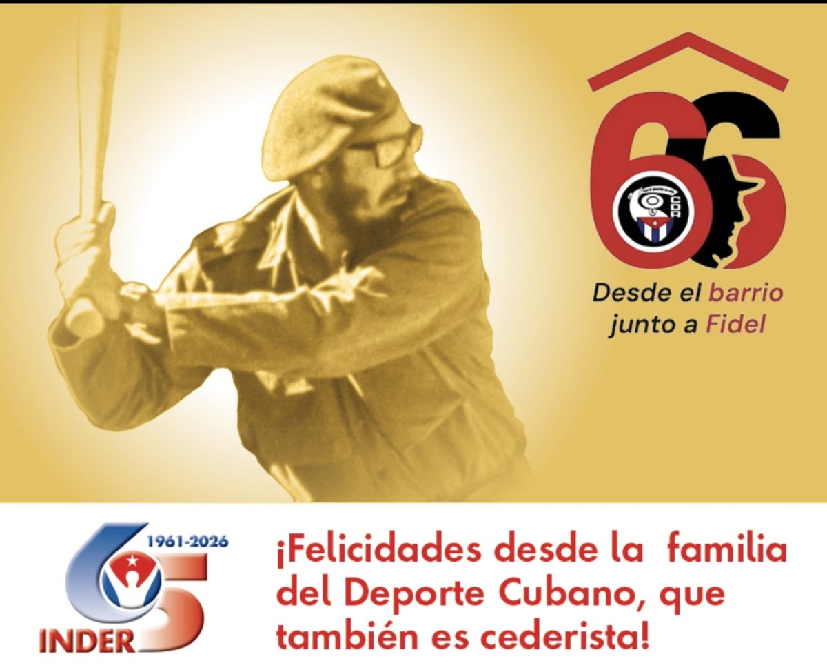 InderCuba's tweet photo. ¡Muchas felicidades, #CDRCuba! 
#100AñosConFidel https://t.co/XmFw4CQVok