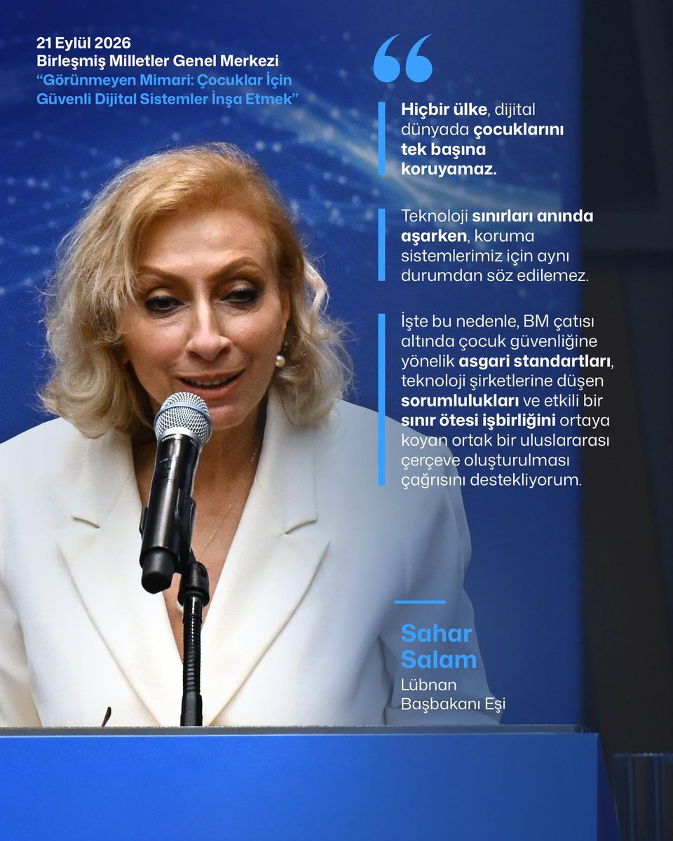 Gulce_Ebrar's tweet photo. Sahar Salam:

"BM çatısı altında çocuk güvenliğine yönelik asgari standartları, teknoloji şirketlerine düşen sorumlulukları ve etkili bir sınır ötesi işbirliğini ortaya koyan ortak bir uluslararası çerçeve oluşturulması çağrısını destekliyorum." https://t.co/hAAMiFVIrq