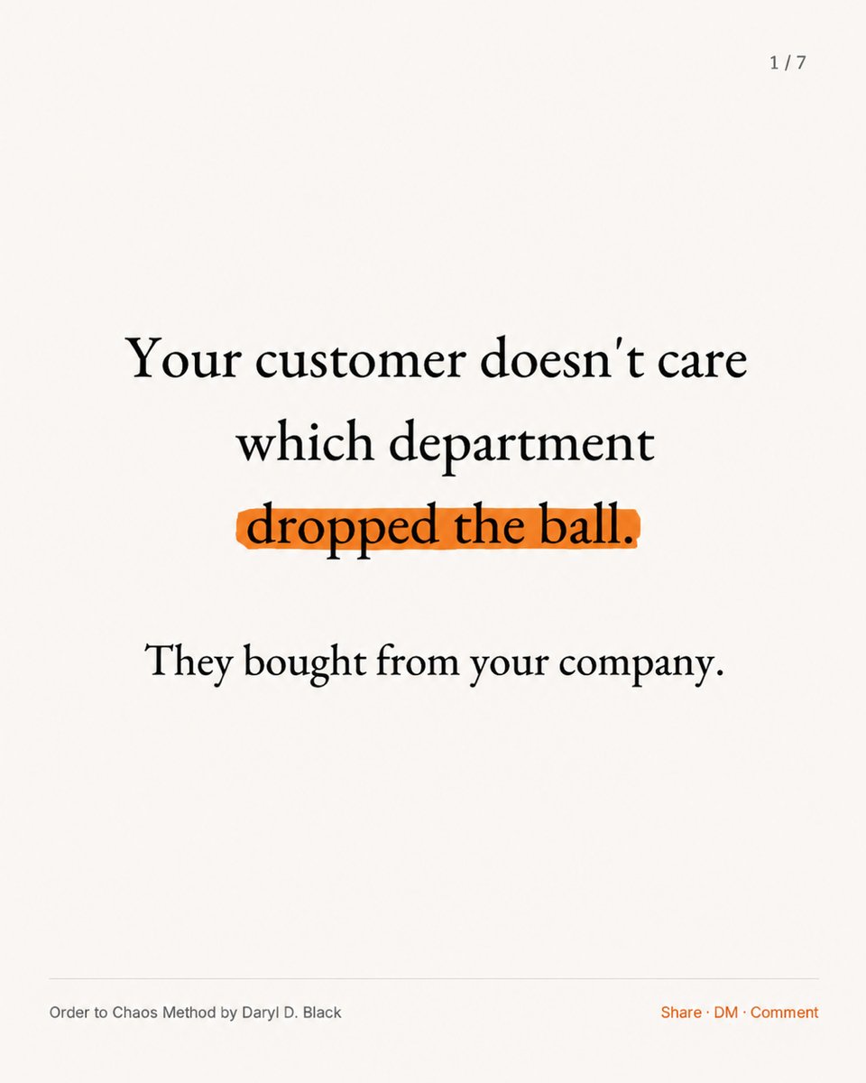 DarylDBlack's tweet photo. Your customer doesn't care which department dropped the ball.

They bought from your company.

If nobody's accepted the handoff, keep it open. A sent email doesn't close it. https://t.co/K7mrufhLwl