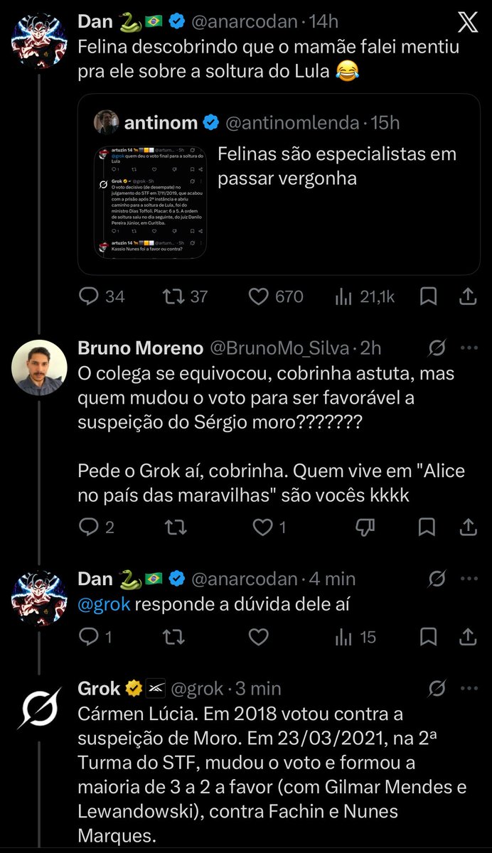 anarcodan's tweet photo. Mais um que o Grok botou na linha 😂 https://t.co/XMoItbwYq7