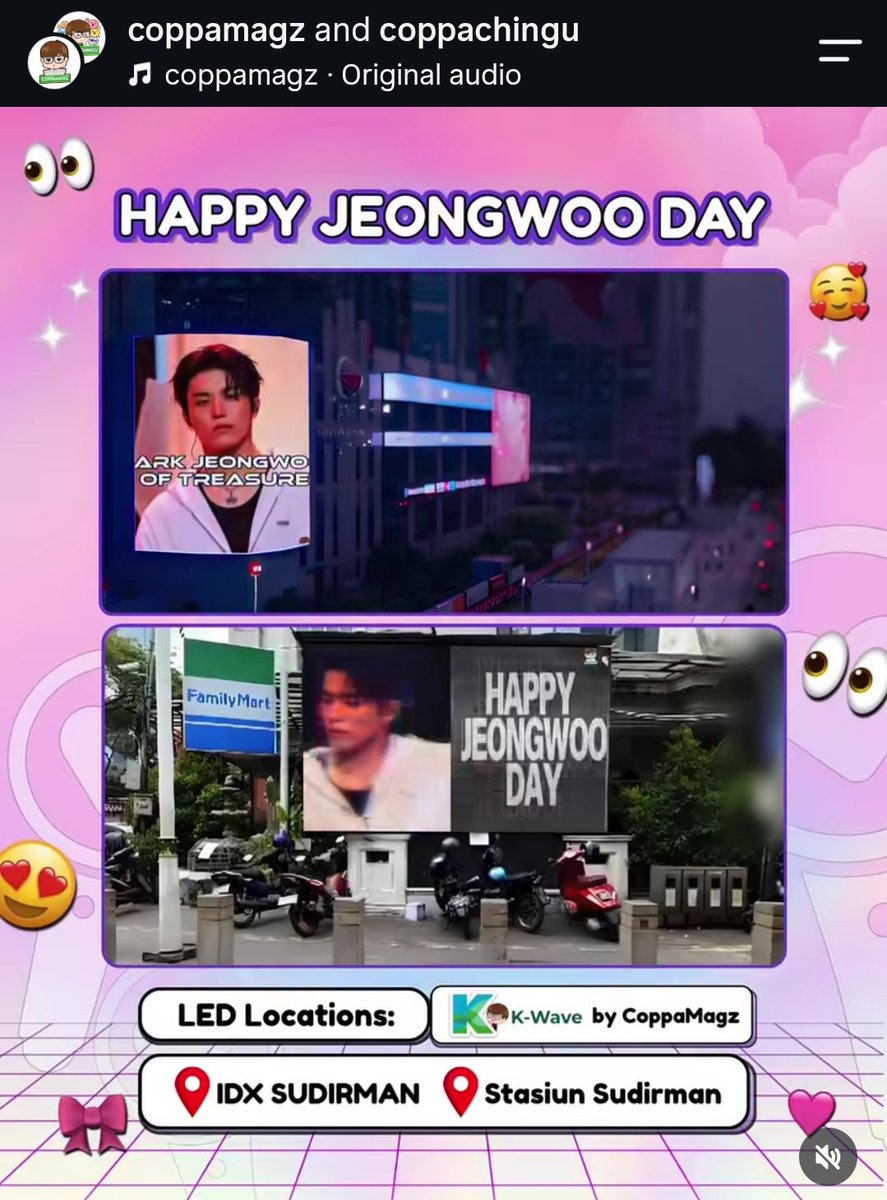 PJWclique's tweet photo. Birthday ADS Jeongwoo TREASURE hadir di IDX Sudirman &amp; Stasiun Sudirman!🎂✨

Ayo ikutan event SPOTTED JEONGWOO TREASURE ON THE BIG SCREEN by @coppamagz di IG, capture moment mu dan klaim hadiahnya 🎁

#BestVocalTurnsTwentyTWOO
#ジョンウに愛の花束を
#정우를향한사랑이피어나는곳 https://t.co/s7K3deIl7S