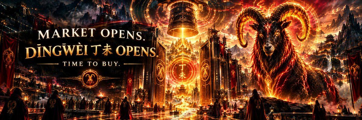 dingweiRH's tweet photo. MARKET OPENS. 
DĪNGWÈI 丁未  OPENS. 

TIME TO BUY. 
$FIREGOAT SZN.

0xa4eA158Edd854567DA6B2111E2891B84fE9d67c3

https://t.co/bSY4y3e49J https://t.co/zn5JCD9WOY