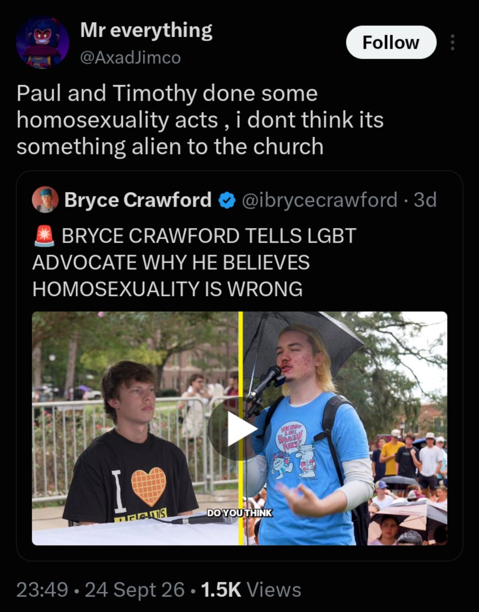 WazzaapXD's tweet photo. @AllahOverPowers @AxadJimco Look at this example below. Completely uncalled for attacking Paul and Timothy. Below that tweet people mocked our beloved Prophet (pbuh). Was it worth the 23 likes he got? https://t.co/CJqE4tCOxQ