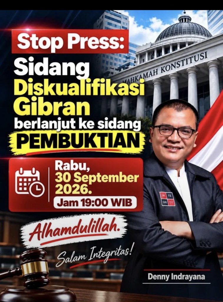 msaid_didu's tweet photo. Selamat.
Tabir penitup kebohongan  Dinasti Jokowi segera akan terbuka https://t.co/0BTr6cNUnR