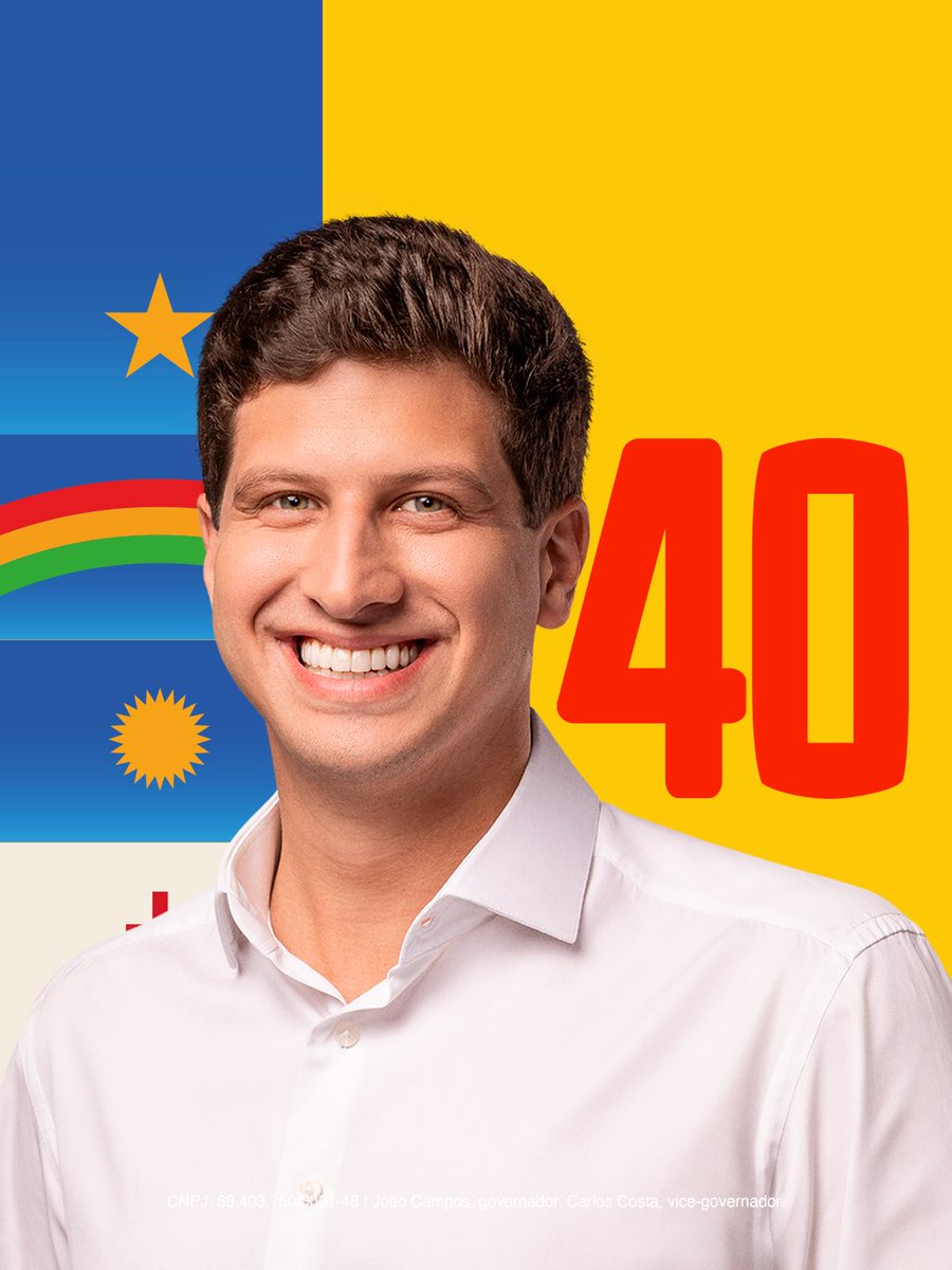 JoaoCampos's tweet photo. A semana começa no domingo, mas o dia que ela vira mesmo é na segunda-feira, né? E hoje começou virado de verdade! 😉🙌🚀

Simbora, minha gente, última semana de campanha!!! Bora acelerar pra mudar Pernambuco e fazer nosso estado voltar ao topo. É 4️⃣0️⃣✅

💛❤️

João Campos, governador. Carlos Costa, vice-governador. Coligação Frente Popular de Pernambuco • PSB, Republicanos, Federação Brasil da Esperança - Fé Brasil (PT, PV e PCdoB), PDT, MDB, Federação Renovação Solidária (PRD e Solidariedade) e DC • CNPJ: 68.403.750/0001-48