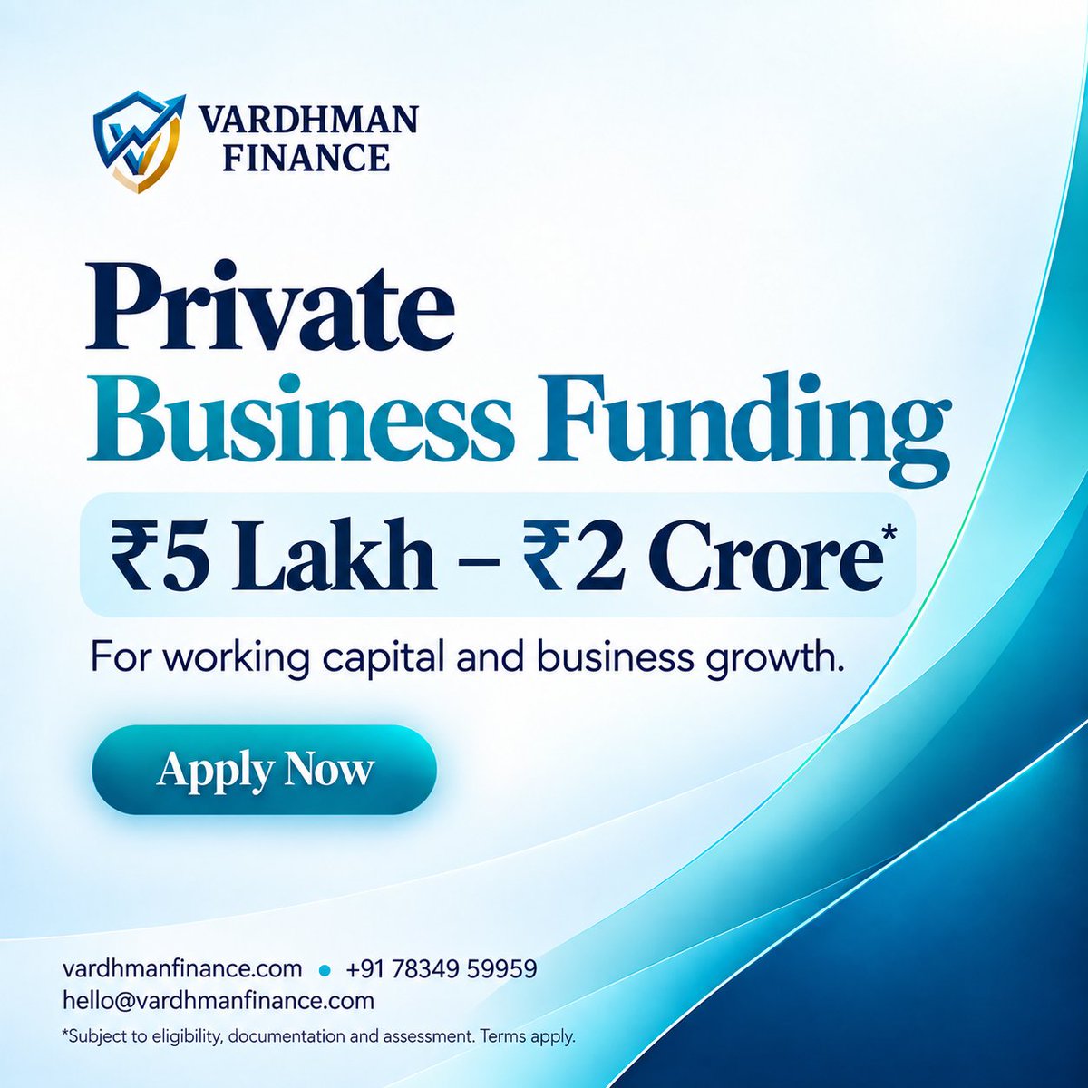 Vardhman07's tweet photo. Need funding for your next business step?
Apply Now:
🌐 https://t.co/FHpJIgPy7B
📞 +91 78349 59959
✉️ hello@vardhmanfinance.com
#PrivateFunding #BusinessFunding #MSMEIndia #WorkingCapital #BusinessGrowth #VardhmanFinance #BankNiftyExpiry #JioShield #WeSupF2 #TaxAudit #BBK12 https://t.co/XLkWFsZYK3